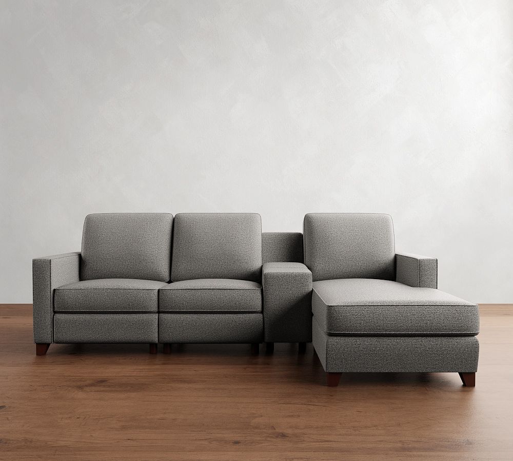 Cameron Square Arm Power Reclining Chaise Sectional (84"-113") by Pottery Barn