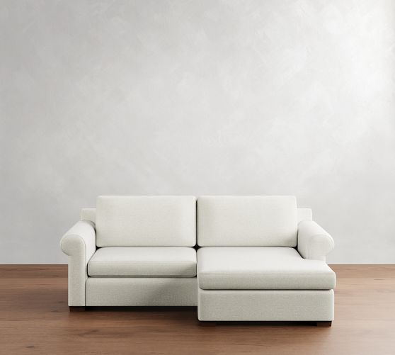 Shasta Roll Arm Reversible Chaise Sectional (84"-85") by Pottery Barn