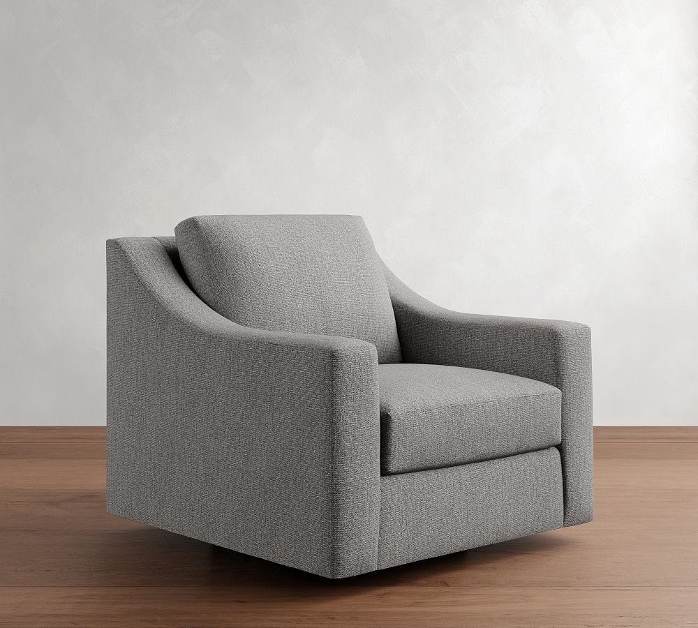 York Slope Arm Swivel Chair by Pottery Barn