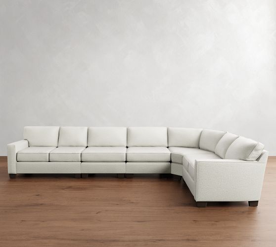 Buchanan Square Arm 5-Piece Curved Wedge Sectional (162") by Pottery Barn