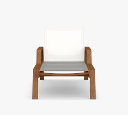 Indio Eucalyptus &amp; Mesh Stackable Outdoor Single Chaise Lounge, Set of 2