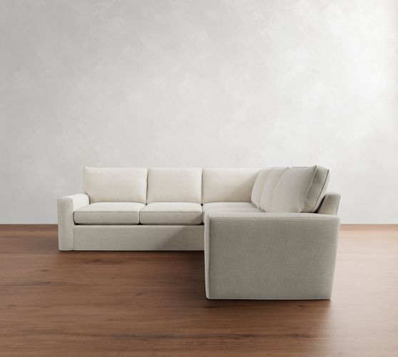 Pearce Square Arm Slipcovered 2-Piece L-Shaped Sectional (110") by Pottery Barn
