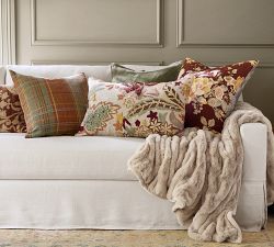 Raven Embroidered Lumbar Pillow Cover