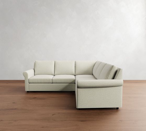 Sanford Roll Arm 3-Piece L-Shaped Sectional (95") by Pottery Barn