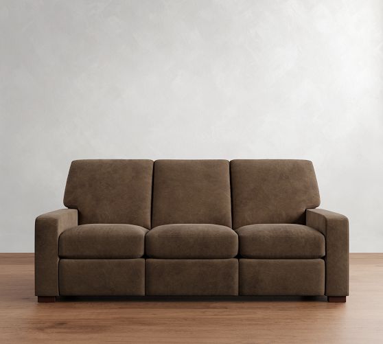 Turner Square Arm Leather Power Sofa (84") by Pottery Barn