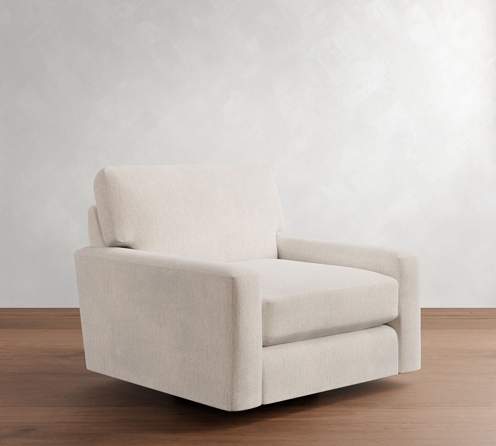 Turner Square Arm Swivel Chair by Pottery Barn