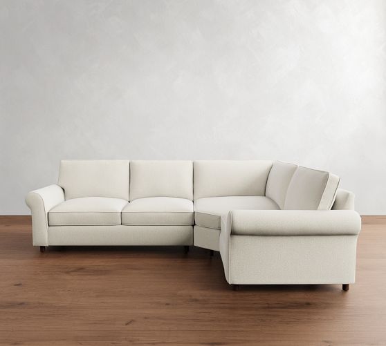 PB Comfort Roll Arm 3-Piece Wedge Sectional (117") by Pottery Barn