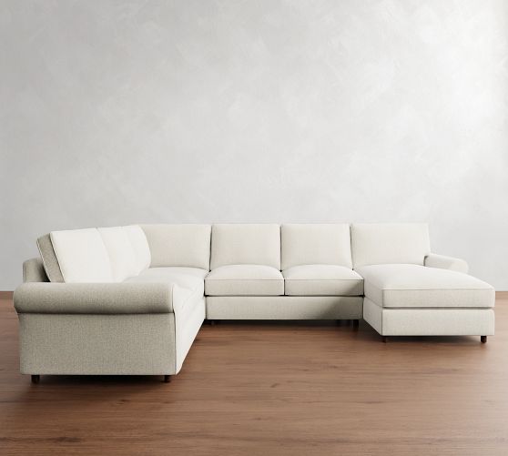 PB Comfort Roll Arm L-Shaped Chaise Sectional (137") by Pottery Barn
