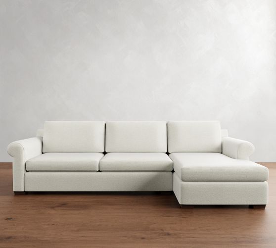 Shasta Roll Arm Chaise Sleeper Sectional (111") by Pottery Barn