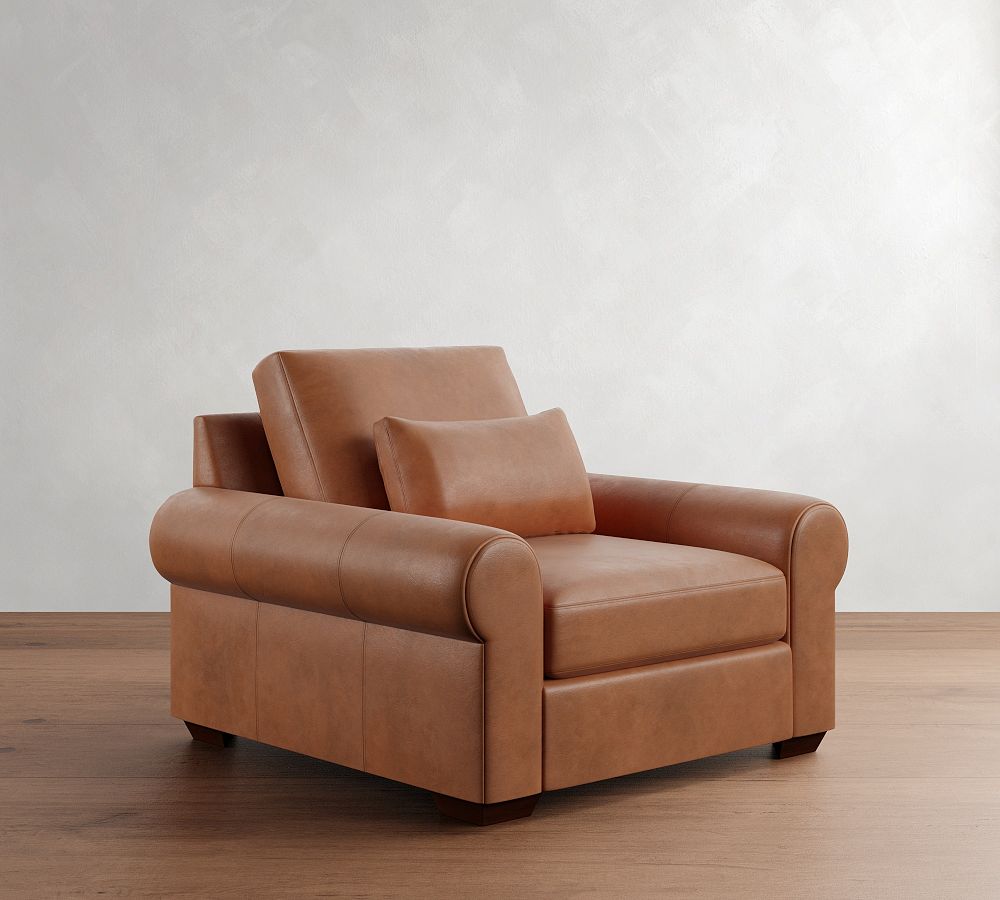 Big Sur Roll Arm Deep Seat Leather Chair by Pottery Barn
