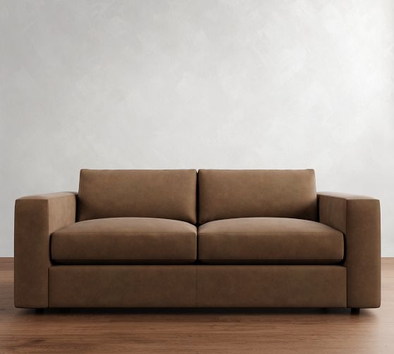 Carmel Wide Arm Leather Sleeper Sofa (86") by Pottery Barn