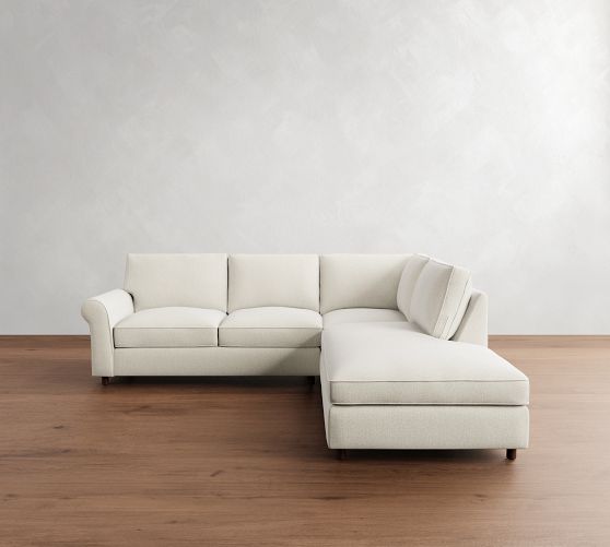 PB Comfort Roll Arm 3-Piece Bumper Sectional (108") by Pottery Barn
