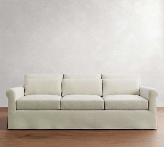 York Roll Arm Deep Seat Slipcovered Sofa (62"-111") by Pottery Barn