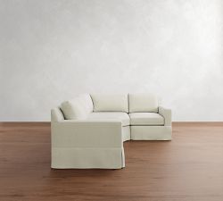 York Square Arm Slipcovered 3-Piece Wedge Sectional (102")