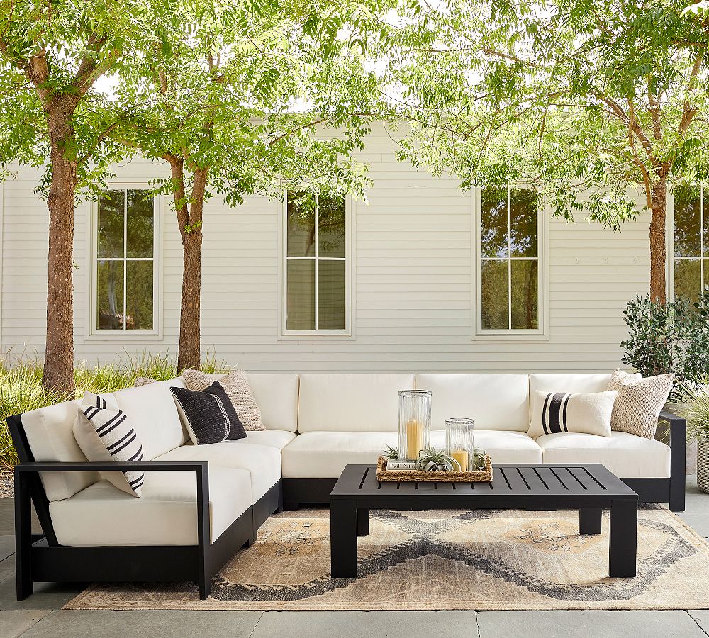Malibu Metal Platform 6-Piece Outdoor Sectional (140") by Pottery Barn