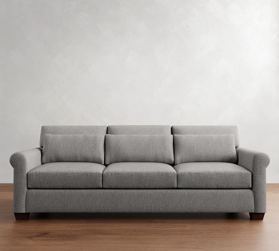 York Roll Arm Deep Seat Sofa (62"-111") by Pottery Barn