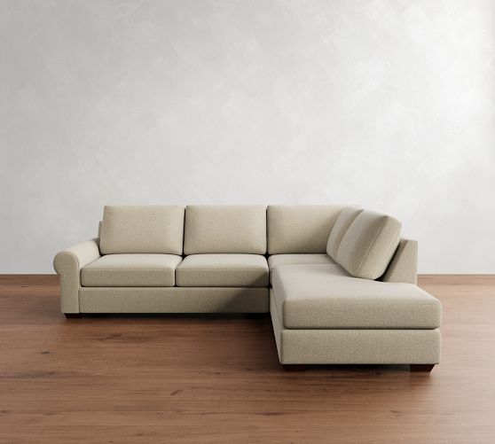 Big Sur Roll Arm 3-Piece Bumper Sectional (115") by Pottery Barn