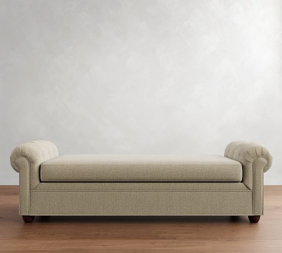 Chesterfield Roll Arm Settee (85") by Pottery Barn