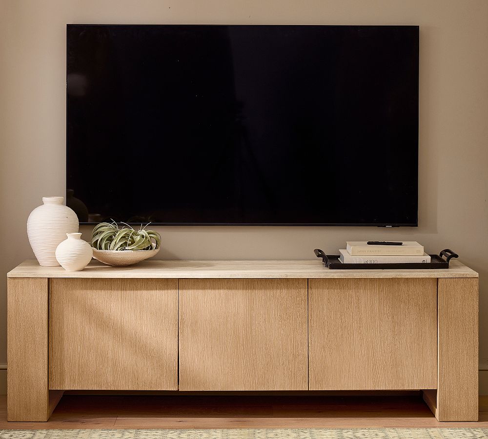 Travertine Media Console (70") by Pottery Barn