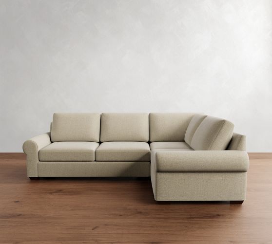 Big Sur Roll Arm 3-Piece Sectional (115") by Pottery Barn