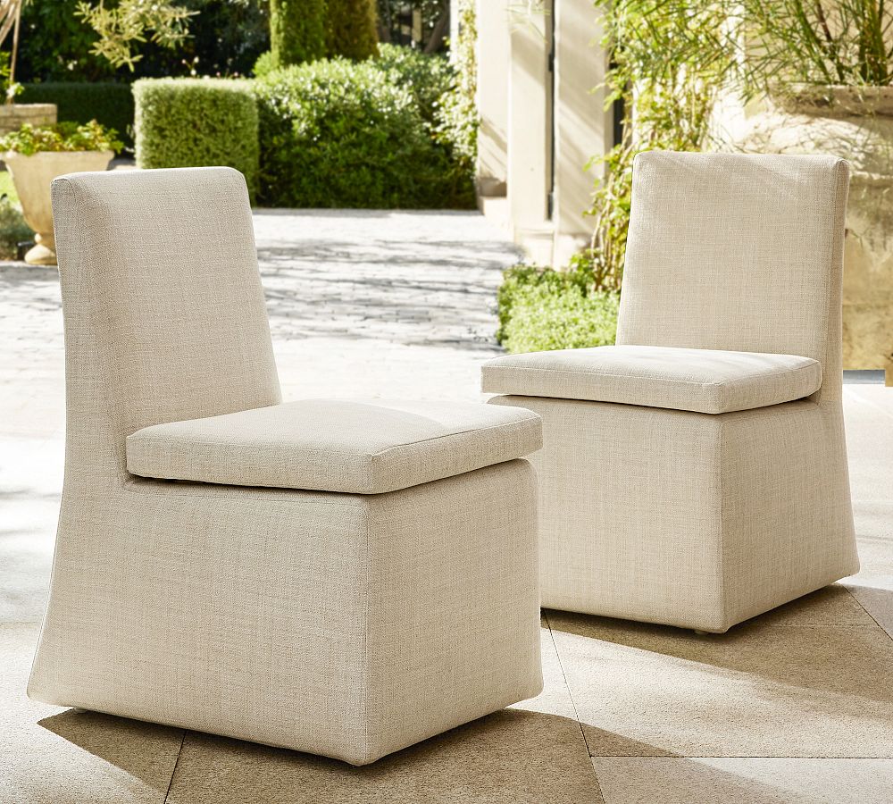 Delray Upholstered Outdoor Dining Side & Armchair by Pottery Barn
