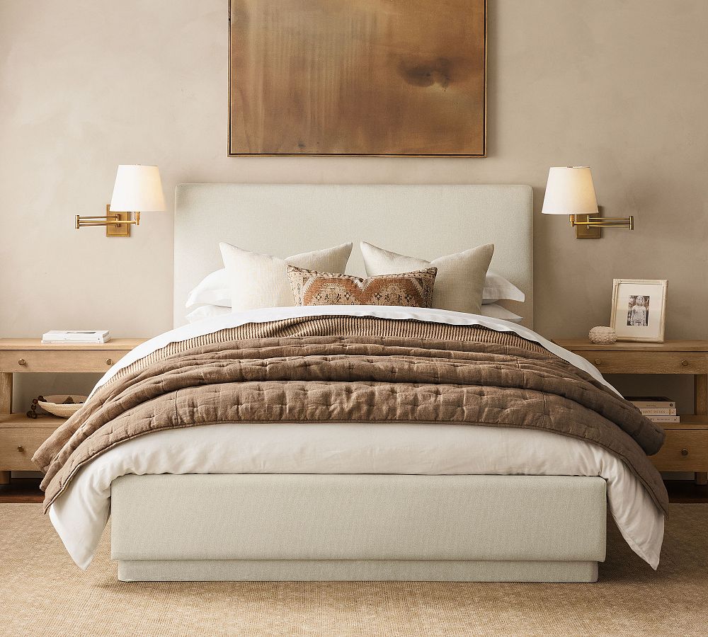 Hampton Upholstered Square Bed by Pottery Barn