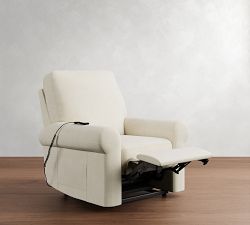 PB Comfort Modern Roll Arm Power Lift Recliner with Massage &amp; Heat