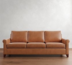 Cameron Roll Arm Leather Sofa (66"&ndash;100")