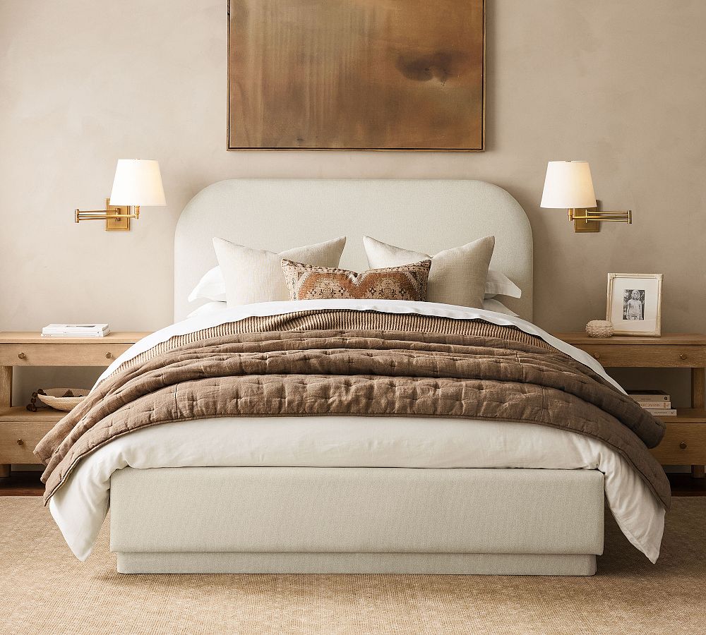 Hampton Upholstered Crowned Bed by Pottery Barn