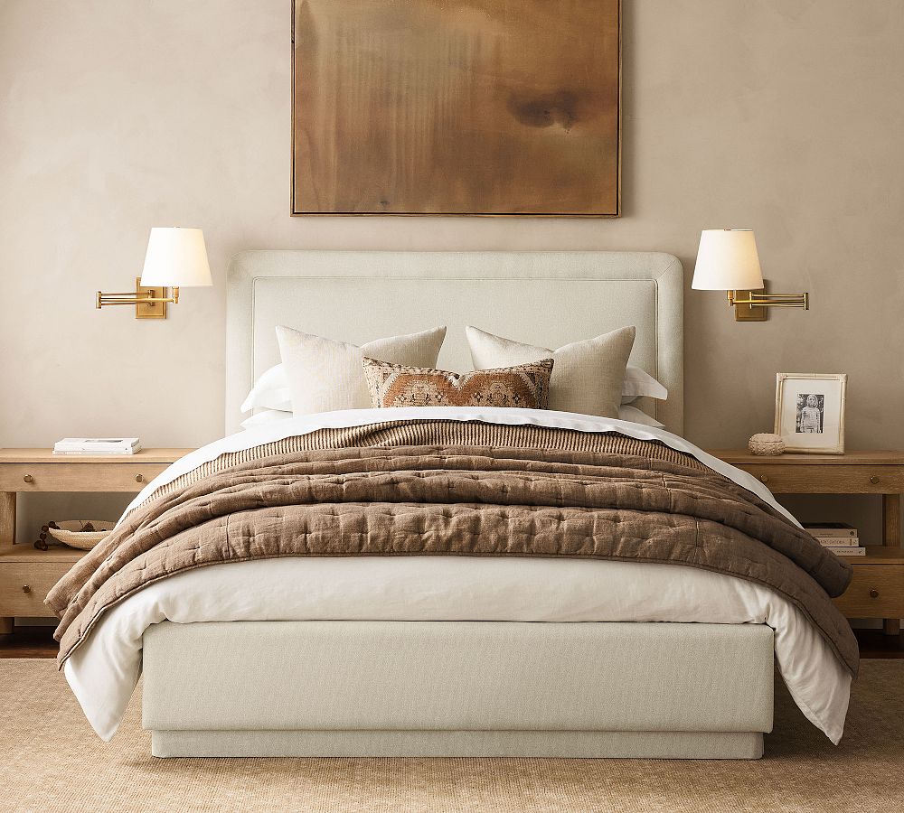 Hampton Upholstered Rounded Bed by Pottery Barn