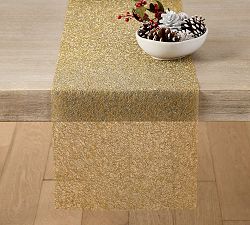 Open Box: Chilewich Metallic Lace Table Runner (13"W x 70"L) - Gold