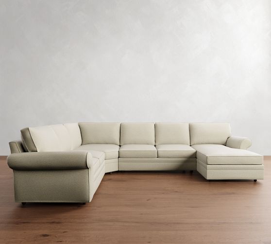 Pearce Roll Arm 4-Piece Wedge Chaise Sectional (147") by Pottery Barn