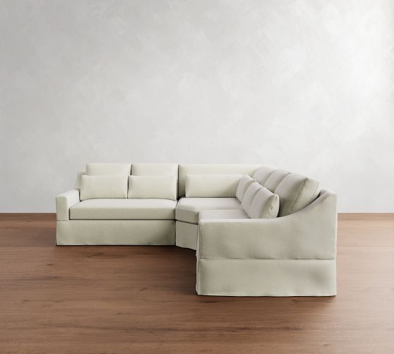 York Slope Arm Deep Seat Slipcovered 3-Piece L-Shaped Wedge Sectional (108") by Pottery Barn