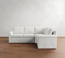 Cameron Roll Arm Slipcovered 3-Piece Wedge Sectional (109")