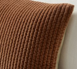 Quilted Velvet Lumbar Pillow Cover