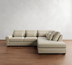 Big Sur Roll Arm Deep Seat 3-Piece Bumper Sectional (121")