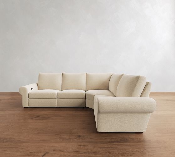 Big Sur Roll Arm Reversible Power Reclining Sectional (122") by Pottery Barn