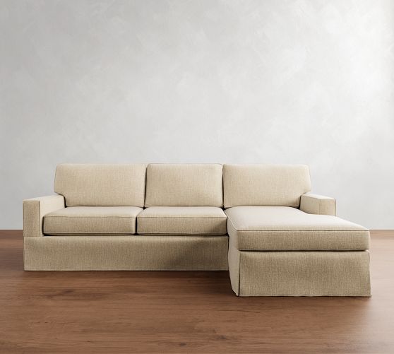 Buchanan Square Arm Slipcovered Chaise Sectional (91"-107") by Pottery Barn