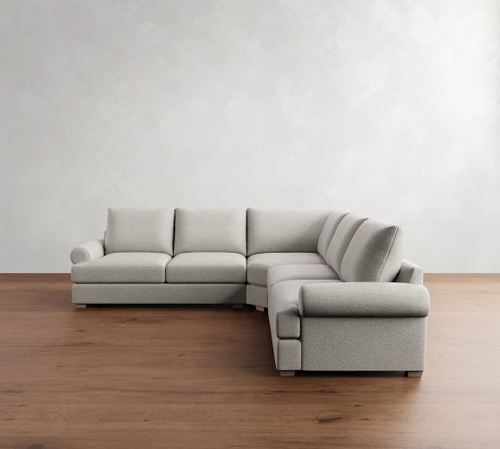 Canyon Roll Arm 3-Piece L-Shaped Wedge Sectional (129") by Pottery Barn