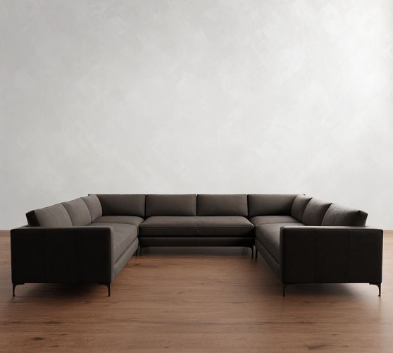 Jake Leather U-Shaped Sectional (145") by Pottery Barn
