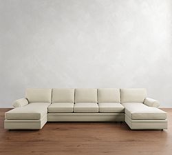Pearce Roll Arm Double Chaise Sectional (136"&ndash;186")