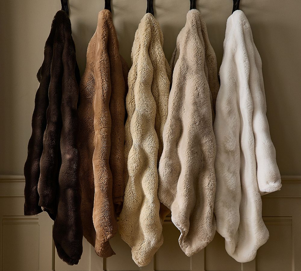 Cascade Faux Fur Throw by Pottery Barn