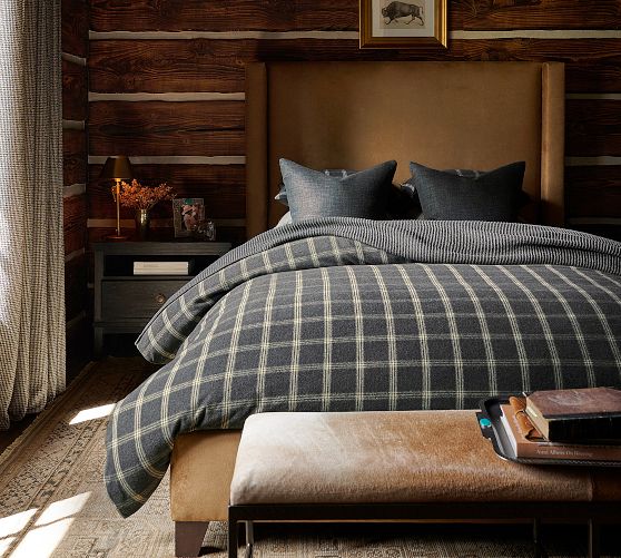 Everette Plaid Flannel Duvet Cover by Pottery Barn