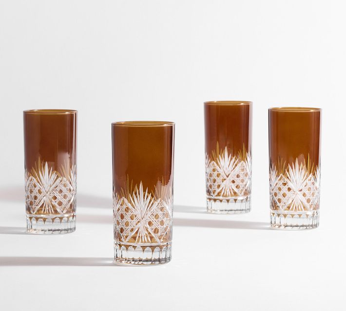 Antique Cut Glass Highball Glasses - Set of 4 | Pottery Barn