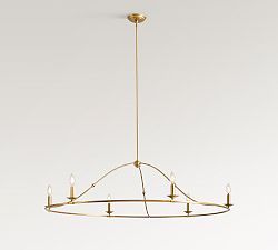Oxford Metal &amp; Linen Round Chandelier (36"-50")