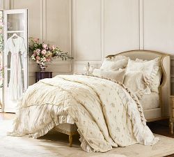 LoveShackFancy Floral Embroidered Quilt