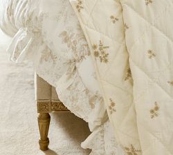 LoveShackFancy Floral Embroidered Quilt