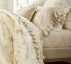 LoveShackFancy Floral Embroidered Quilt