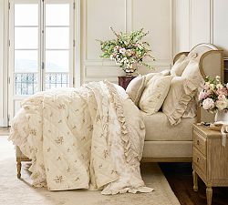LoveShackFancy Floral Embroidered Quilt