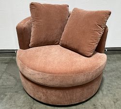 Open Box: Balboa Swivel Armchair (40") - Rustic Chenille Rosewood